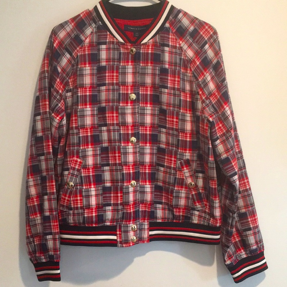 Vintage Tommy Hilfiger Patchwork Bomber Jacket L